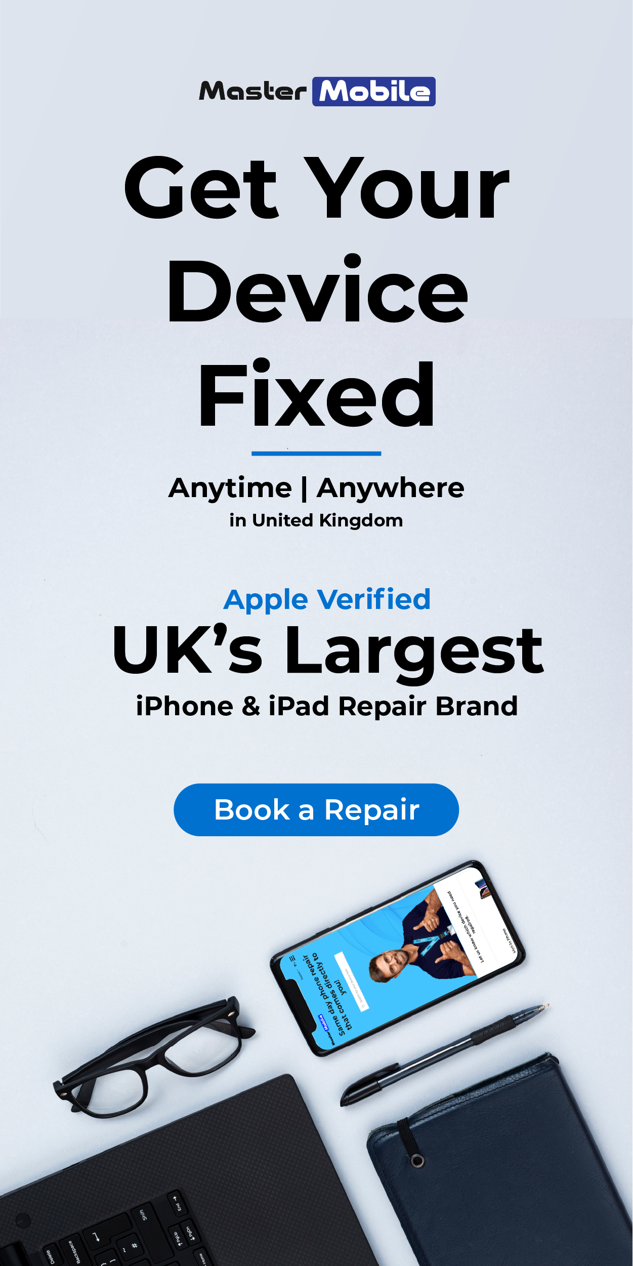 Master Mobile Repair Booking Ad